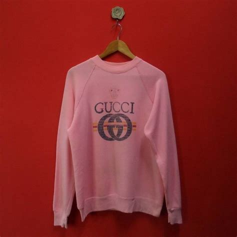 vintage pink gucci sweatshirt|genuine gucci sweatshirt.